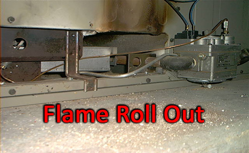 Irvine heating and air conditioning. A flame roll out found during a heater tune up inspection
