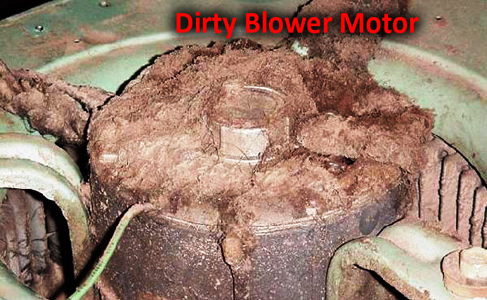 Norco heating and air conditioning. Dirty blower motor discovered during a furnace tune up